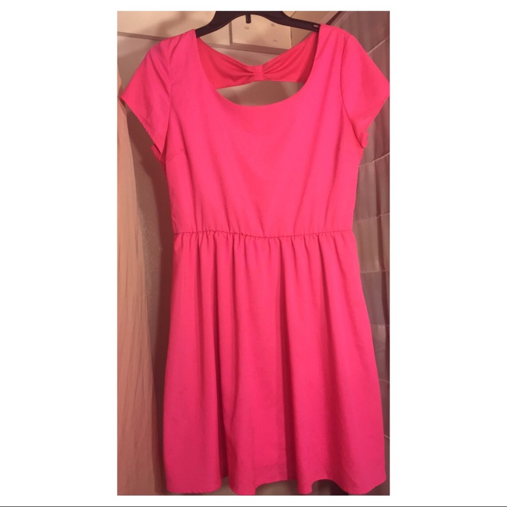 Electric Neon Pink Cocktail Dress